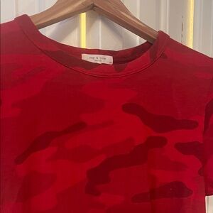 Rag & Bone Vibrant Red Camo Top Large